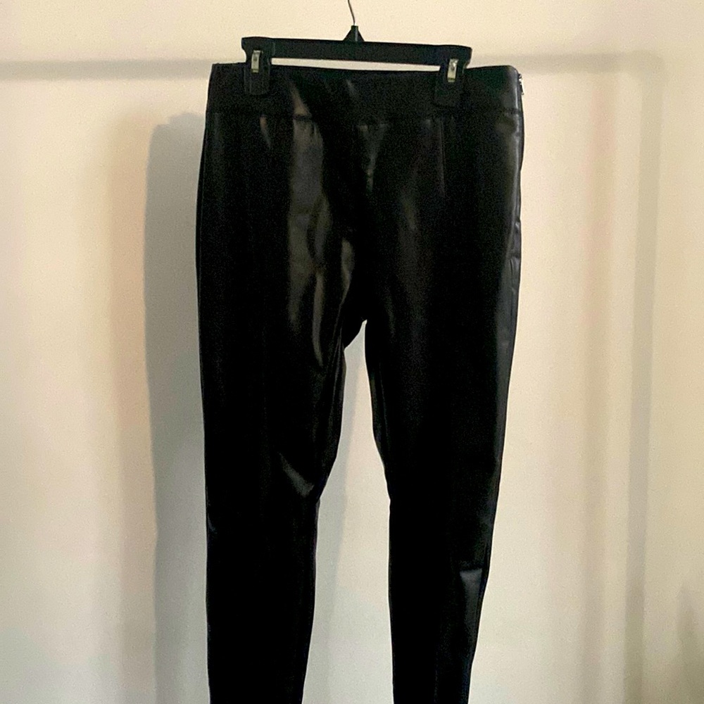 faux leather skinny pants with stretch